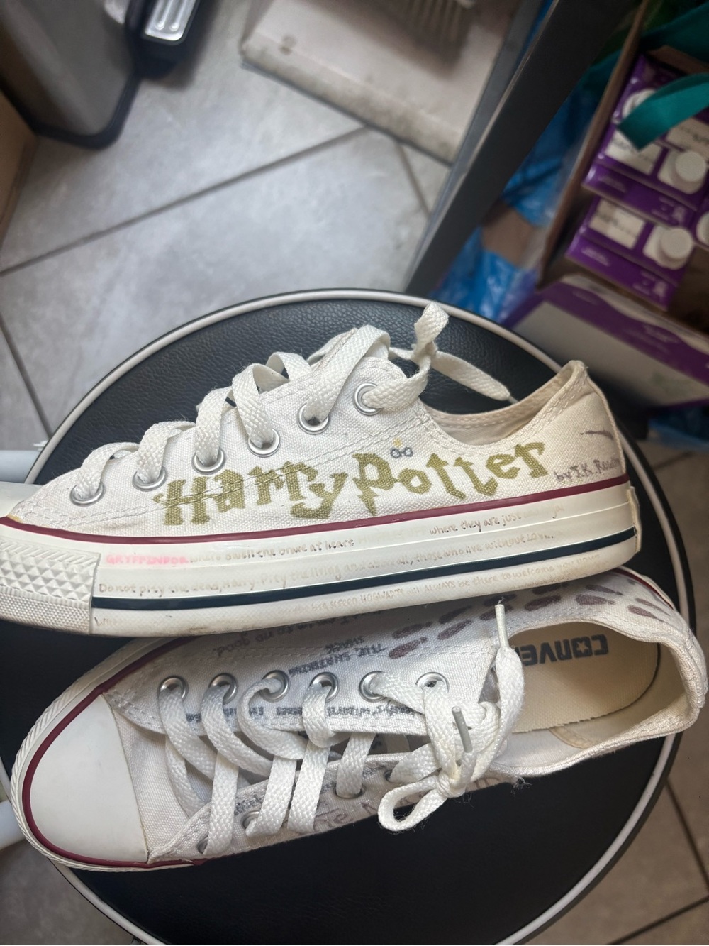Converse White Canvas Harry Potter Low-Top Sneakers